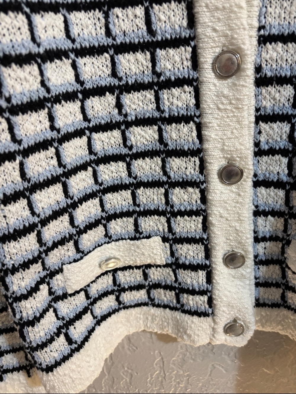VERONICA BEARD Lavigne Check Knit Jacket - Picture 7 of 8